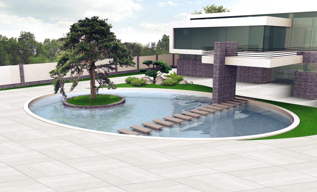 Outdoor porcelain pavers